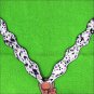 V1 HILASON HORSE WESTERN HAIR ON COWHIDE LEATHER BREAST COLLAR RHINESTONE