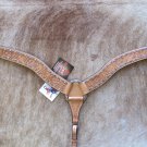 V1 HILASON WESTERN LEATHER HORSE BREAST COLLAR TAN HAND FLORAL CARVED