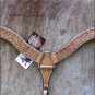 V1 HILASON WESTERN LEATHER HORSE BREAST COLLAR TAN HAND FLORAL CARVED