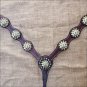 HILASON WESTERN LEATHER HORSE BREAST COLLAR DARK BROWN WITH CONCHOS