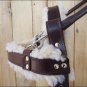 GH301-F HILASON BROWN GENUINE LEATHER X LARGE ASSISBROWNCE DOG HARNESS W/ HANDLE