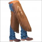 MEDIUM WEAVER BROWN TOP GRAIN LEATHER BASKETWEAVE WORK RIDING CHINK STEEL CONCHO