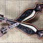 HILASON WESTERN LEATHER HORSE ONE EAR BRIDLE HEADSTALL BLACK WHITE HAIR CONCHO
