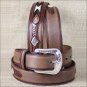 40x1 1/2" 3D BROWN DARK MENS WESTERN FASHION LEATHER BELT REMOVABLE BUCKLE