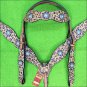 HILASON WESTERN LEOPARD LEATHER HORSE HEADSTALL BREAST COLLAR BERRY CONCO