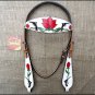 S80 HILASON WESTERN LEATHER HORSE HEADSTALL BRIDLE HAND PAINT RED ROSECROSS GUN