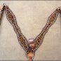 HILASON WESTERN LEATHER HORSE BREAST COLLAR GIRAFFE PRINT CLEAR CRYSTAL