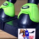 LARGE TOUGH 1 NO TURN QUICK WRAP EXTREME VENTED NEOPRENE HORSE BELL BOOTS GREEN