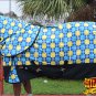 78" HILASON 1200D WATERPROOF POLY TURNOUT HORSE BLANKET NECK COVER BLUE YELLOW