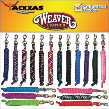 WEAVER TACK HORSE POLY LEAD ROPE W/ SOLID BRASS 225 SNAP