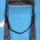HILASON WESTERN LEATHER HORSE BRIDLE HEADSTALL DARK BROWN ACORN HAND TOOL