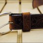40 inch SILVER CREEK WESTERN SCROLL TOOL LEATHER MANS BELT BROWN MADE IN THE USA