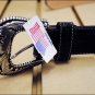 36 inch JUSTIN ROUND EM UP TOOLED WESTERN LEATHER BELT BLACK MADE IN THE USA