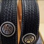36 inch JUSTIN ROUND EM UP TOOLED WESTERN LEATHER BELT BLACK MADE IN THE USA