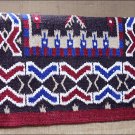 FEP158 HILASON WESTERN NEW ZEALAND WOOL HORSE SADDLE BLANKET RED BLUE WHITE