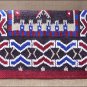 FEP158 HILASON WESTERN NEW ZEALAND WOOL HORSE SADDLE BLANKET RED BLUE WHITE