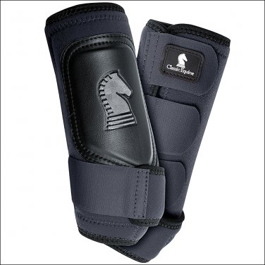 LARGE CLASSIC EQUINE CROSSFIT NEOPRENE HORSE FRONT LEG BOOTS PAIR BLACK