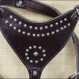 DH904-F HILASON PADDED GENUINE DARK BROWN LEATHER DOG HARNESS SIZE LARGE