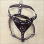 DH904-F HILASON PADDED GENUINE DARK BROWN LEATHER DOG HARNESS SIZE LARGE
