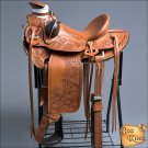 HILASON BIG KING WESTERN WADE RANCH ROPING SADDLE HAND TOOLED FLORAL CARVED