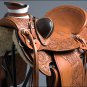 HILASON BIG KING WESTERN WADE RANCH ROPING SADDLE HAND TOOLED FLORAL CARVED