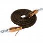 3/8" X 8' WEAVER LEATHER ENDS POLY ROPER REIN W/ SCISSOR SNAP BROWN