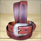 3D 34 x 1 1/2 INCH DARK BROWN MEN'S WESTERN BASIC LEATHER BELT REMOVABLE BUCKLE