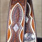 46 INCH WESTERN NOCONA MENS BELT TOOLED DIAMOND SILVER CONCHOS COPPER