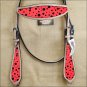 HILASON WESTERN LEATHER HORSE BRIDLE HEADSTALL TAN RED BLACK DOTS INLAY