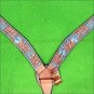 HILASON WESTERN LEATHER HORSE BREAST COLLAR TAN TURQUOISE BLING CONCHO