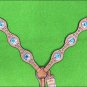 HILASON WESTERN LEATHER HORSE BREAST COLLAR TAN TURQUOISE CONCHO BLING