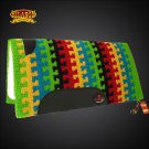 MADE USA HILASON WESTERN WOOL SHOCK BUSTER SADDLE BLANKET PAD GREEN YELLOW BLUE