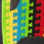 MADE USA HILASON WESTERN WOOL SHOCK BUSTER SADDLE BLANKET PAD GREEN YELLOW BLUE