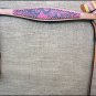 HILASON WESTERN LEATHER HORSE BREAST COLLAR HAND PAINT MAGENTA SWIRLS