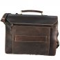 KD STEPHENS COFFEE BROWN LEATHER BRIEFCASE LAPTOP TRAVEL LUGGAGE BAG PORTFOLIO