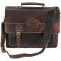 KD STEPHENS COFFEE BROWN LEATHER BRIEFCASE LAPTOP TRAVEL LUGGAGE BAG PORTFOLIO