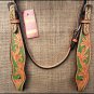 V1 HILASON WESTERN LEATHER HORSE HEADSTALL BRIDLE LIGHT OIL GREEN HAND PAINT