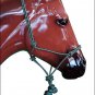 DARK GREEN & TAN HILASON WESTERN HORSE TACK BRAIDED POLY ROPE HALTER W/ LEAD