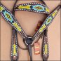 HILASON WESTERN LEATHER HORSE BRIDLE HEADSTALL BREAST COLLAR ANTIQUE BROWN