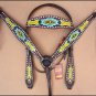 HILASON WESTERN LEATHER HORSE BRIDLE HEADSTALL BREAST COLLAR ANTIQUE BROWN