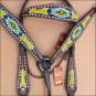 HILASON WESTERN LEATHER HORSE BRIDLE HEADSTALL BREAST COLLAR ANTIQUE BROWN