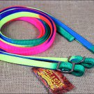 5/8in x 7ft RAINBOW NYLON HORSE SPILT CONTEST REIN TACK NICKEL PLATED HARDWARE
