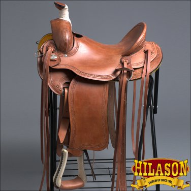 RS106M-F HILASON "BIG KING Series" WESTERN WADE RANCH ROPING COWBOY SADDLE 15