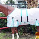 74" HILASON UV PROTECT AIRFLOW MESH HORSE FLY SHEET W/ BELLY STRAP WHITE