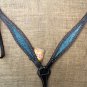 HILASON WESTERN LEATHER HORSE BRIDLE HEADSTALL BREAST COLLAR BLACK TURQUOISE