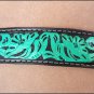 HILASON WESTERN LEATHER HORSE BRIDLE HEADSTALL BREAST COLLAR CROSS FEATHER GREEN