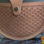 BG153-F HILASON TAN TOP GRAIN LEATHER BASKET WEAVE 2 QUART CANTEEN HOLSTER BAG