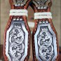 M&F WESTERN ARIAT SCALLOP CONCHOS RAWHIDE WRAPS TAN LEATHER MEN'S BELT 32-46 in