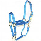 LARGE 1” HAMILTON PRODUCTS USA NYLON HORSE ADJUSTABLE CHIN HALTER SNAP NAVY BLUE