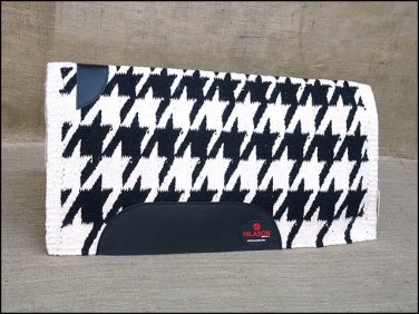 FEP231 HILASON SHOW NEW ZEALAND WOOL SADDLE BLANKET WESTERN BLACK WHITE